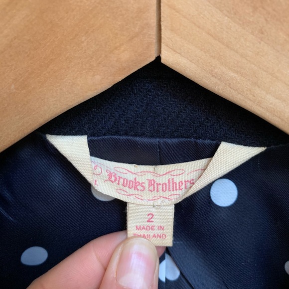 100% wool navy Brooks Brothers Blazer, dots lining - Picture 2 of 8